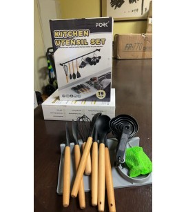 Forc 19 Piece Silicone Cooking Utensils Set. 2000 Sets. EXW Los Angeles